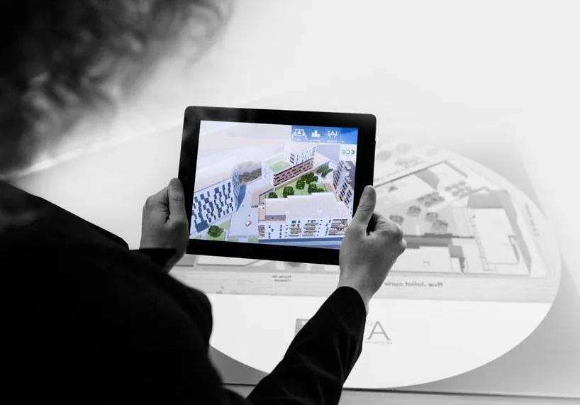 An architectural model rendered as a walkable 3D scene